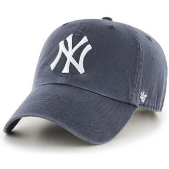 Czapka z daszkiem szara denim New York Yankees MLB Clean Up od 47 Brand
