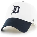 detroit-tigers-mlb-clean-up-cap-in-weiss-mit-gebogenem-schirm-und-zwei-tonen-von-47-brand