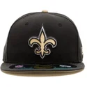 cepur-plakana-melns-pieguloss-59fifty-authentic-on-field-game-no-new-orleans-saints-nfl-no-new-era