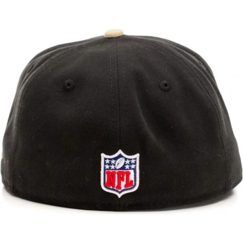 cepur-plakana-melns-pieguloss-59fifty-authentic-on-field-game-no-new-orleans-saints-nfl-no-new-era