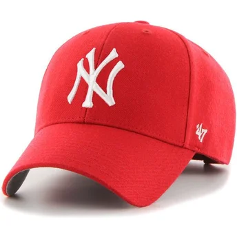 47 Brand Curved Brim New York Yankees MLB MVP Red Cap