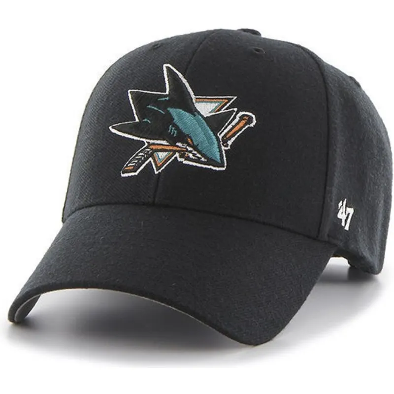 cap-izliekta-black-adjustable-strap-no-san-jose-sharks-nhl-no-47-brand