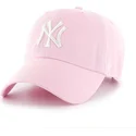 47-brand-mlb-clean-up-new-york-yankees-kappe-in-hellrosa-mit-gebogenem-schirm