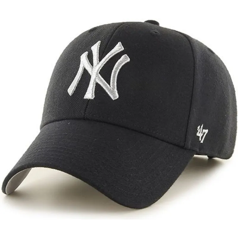 cepur-izliekta-melns-regulejams-plata-no-new-york-yankees-mlb-no-47-brand