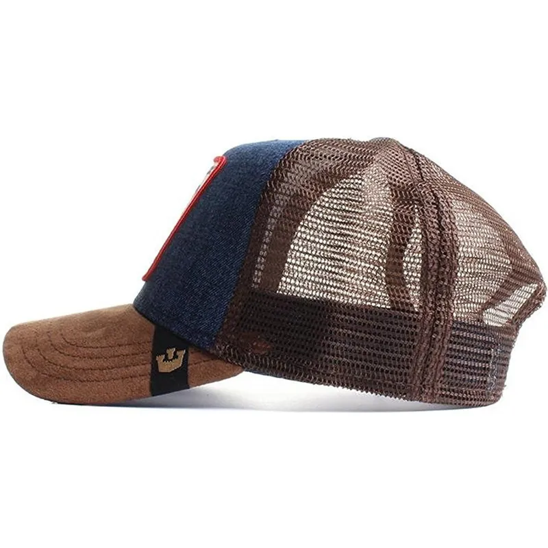 cepur-izliekta-truckeris-bruns-snapback-denim-big-strut-the-farm-no-goorin-bros