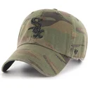 chicago-white-sox-mlb-clean-up-regiment-camouflage-kappe-mit-gebogenem-schirm-und-schwarzem-logo-von-47-brand