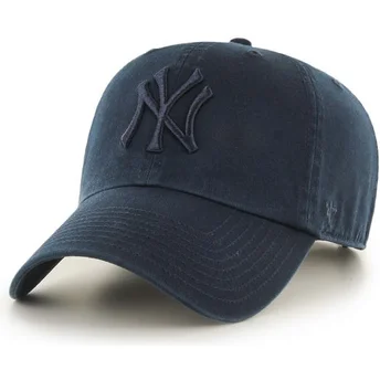 Casquette courbée bleue marine avec logo bleu marine New York Yankees MLB Clean Up 47 Brand