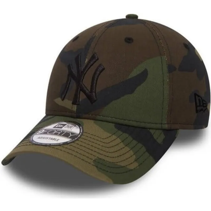 gebogene-kappe-camouflage-mit-schwarzem-logo-verstellbar-9forty-essential-von-new-york-yankees-mlb-von-new-era