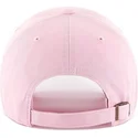 rosa-gebogener-hut-mit-weissem-los-angeles-dodgers-mlb-clean-up-logo-von-47-brand