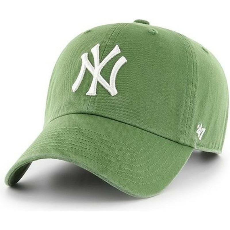 47 Brand Curved Brim New York Yankees MLB Clean Up Fern Green Cap ...