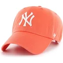 gebogene-grapefruitorangene-kappe-von-new-york-yankees-mlb-clean-up-von-47-brand