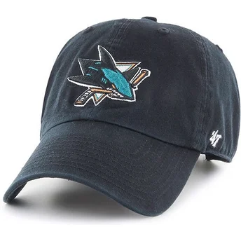 Schwarze gebogene Kappe der San Jose Sharks NHL Clean Up von 47 Brand