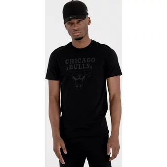 New Era Dark Grey Logo Chicago Bulls NBA Black T-Shirt