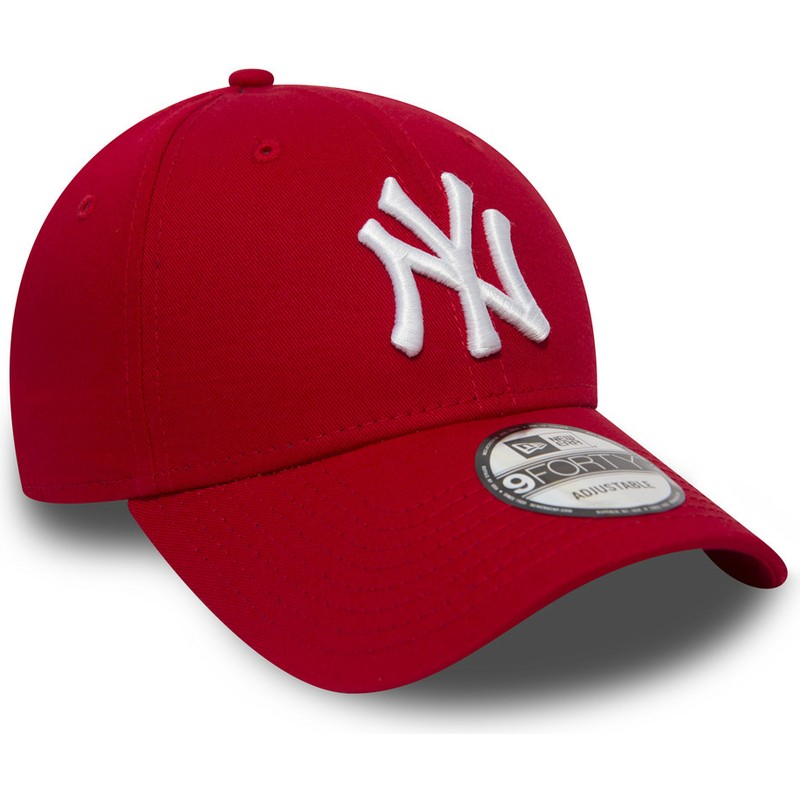 new-era-curved-brim-9forty-essential-new-york-yankees-mlb-adjustable-cap-rot