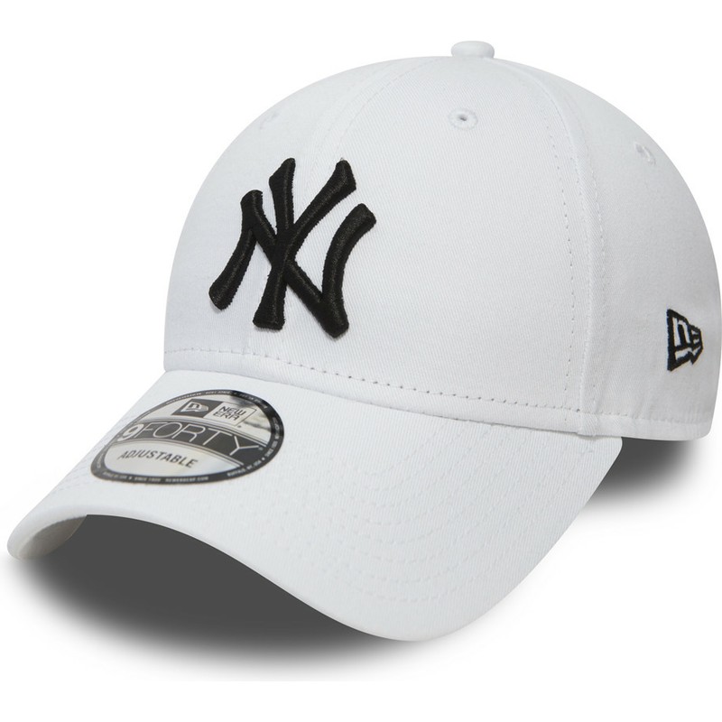 new-era-curved-brim-9forty-essential-new-york-yankees-mlb-adjustable-cap-weiss