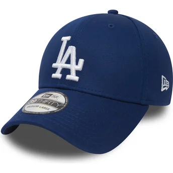los-angeles-dodgers-mlb-39thirty-essential-blaue-gebogene-kappe-von-new-era