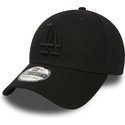 new-era-mit-schwarzem-logo-curved-brim-39thirty-essential-los-angeles-dodgers-mlb-fitted-cap-schwarz
