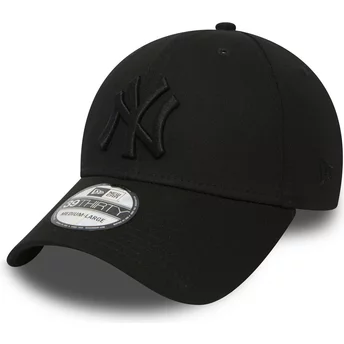 New Era Mit Schwarzem Logo Curved Brim 39THIRTY Classic New York Yankees MLB Fitted Cap schwarz