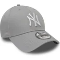 graue-gebogene-verstellbare-kappe-39thirty-classic-der-new-york-yankees-mlb-von-new-era
