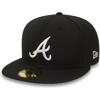 schwarze-enganliegende-59fifty-essential-flatcap-der-atlanta-braves-mlb-von-new-era