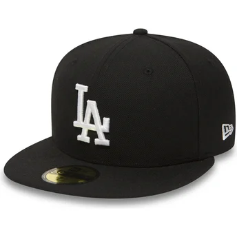Czarna dopasowana czapka z płaskim daszkiem 59FIFTY Essential Los Angeles Dodgers MLB New Era