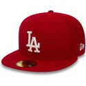 gorra-plana-roja-ajustada-59fifty-essential-de-los-angeles-dodgers-mlb-de-new-era