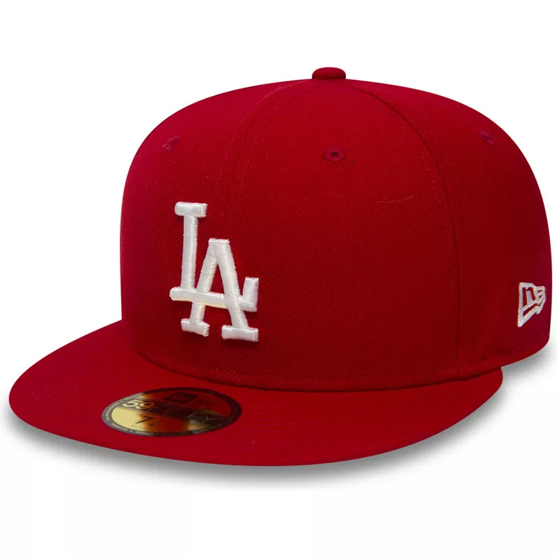 Gorra plana roja ajustada 59FIFTY Essential de Los Angeles Dodgers