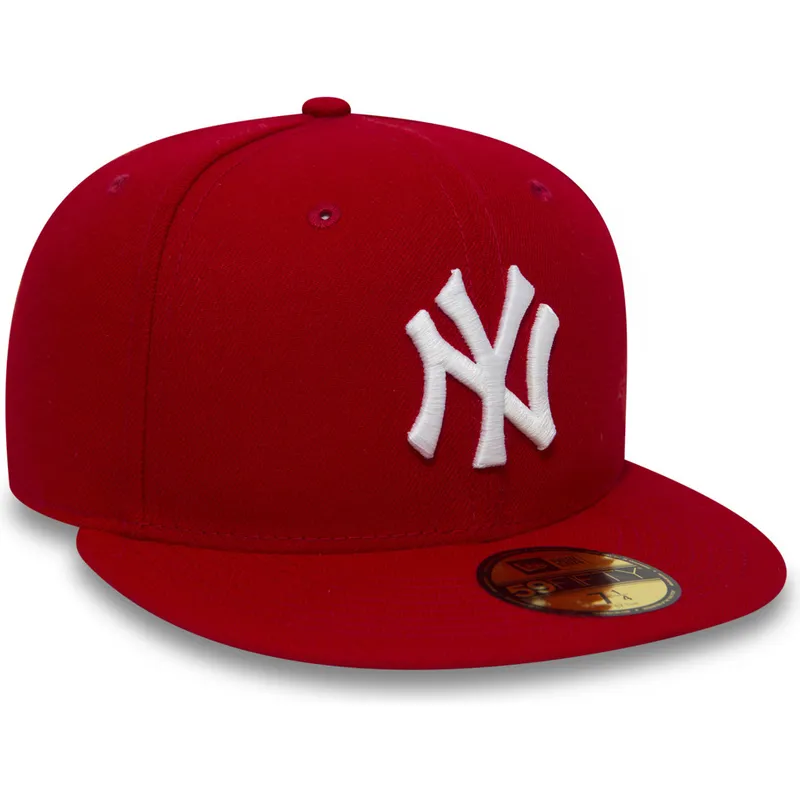 czerwona-dopasowana-czapka-z-daszkiem-59fifty-essential-new-york-yankees-mlb-new-era