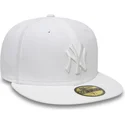 new-era-mlb-new-york-yankees-59fifty-white-on-white-weisse-flache-angepasste-kappe