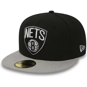 New Era Flat Brim 59FIFTY Essential Brooklyn Nets NBA Fitted Cap schwarz