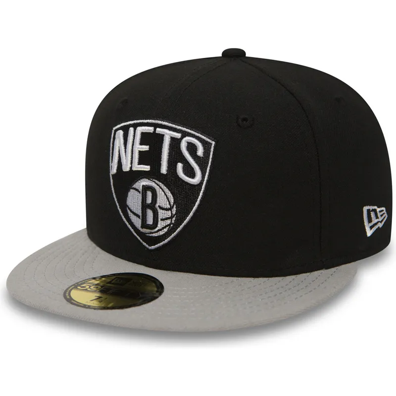 Gorra plana negra ajustada 59FIFTY Essential de Brooklyn Nets NBA de New  Era