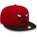 gorra-plana-roja-ajustada-59fifty-essential-de-chicago-bulls-nba-de-new-era