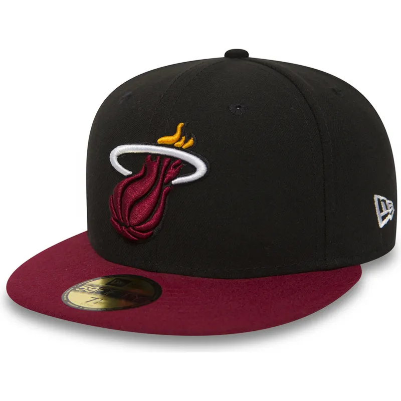cepur-plakana-melns-pieguloss-59fifty-essential-no-miami-heat-nba-no-new-era