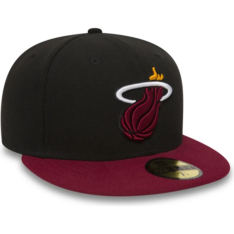 cepur-plakana-melns-pieguloss-59fifty-essential-no-miami-heat-nba-no-new-era