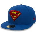 59fifty-superman-character-essential-warner-bros-blaue-angepasste-flachkappe-von-new-era