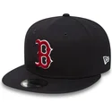cepur-plakana-tumsi-zils-snapback-ajustable-9fifty-essential-no-boston-red-sox-mlb-no-new-era