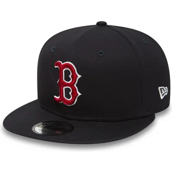 cepur-plakana-tumsi-zils-snapback-ajustable-9fifty-essential-no-boston-red-sox-mlb-no-new-era