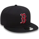 cepur-plakana-tumsi-zils-snapback-ajustable-9fifty-essential-no-boston-red-sox-mlb-no-new-era