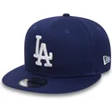 flache-blaue-verstellbare-9fifty-essential-kappe-der-los-angeles-dodgers-mlb-von-new-era