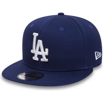 flache-blaue-verstellbare-9fifty-essential-kappe-der-los-angeles-dodgers-mlb-von-new-era
