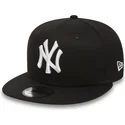 cepur-plakana-melns-snapback-ajustable-9fifty-white-on-black-no-new-york-yankees-mlb-no-new-era