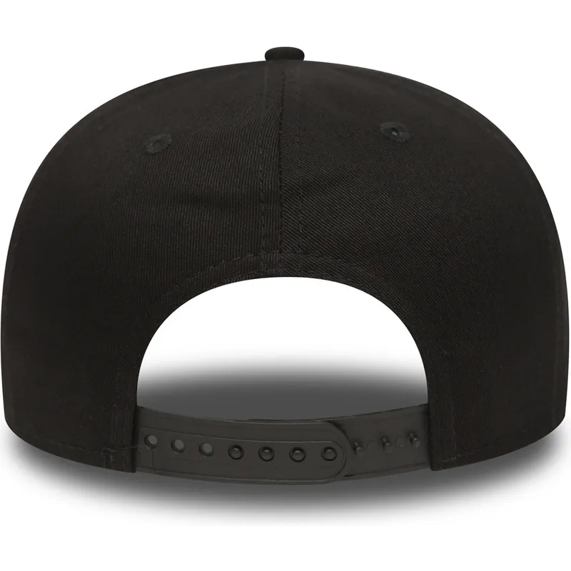 cepur-plakana-melns-snapback-ajustable-9fifty-white-on-black-no-new-york-yankees-mlb-no-new-era