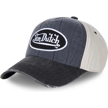 Gebogene verstellbare marineblaue und weiße Kappe JACK7 von Von Dutch