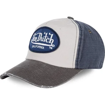 Gorra curva blanca, azul y gris ajustable JACKMWB de Von Dutch