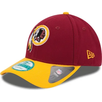 verstellbare-rote-und-gelbe-9forty-the-league-kappe-der-washington-commanders-nfl-von-new-era