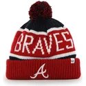 atlanta-braves-mlb-cuff-knit-calgary-mutze-in-rot-und-marineblau-mit-bommel-von-47-brand