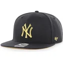 cepur-plakana-melns-snapback-oro-no-new-york-yankees-mlb-no-47-brand