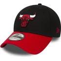 39thirty-chicago-bulls-nba-stretch-fit-kappe-mit-schwarzem-und-rotem-gebogenem-schirm-von-new-era