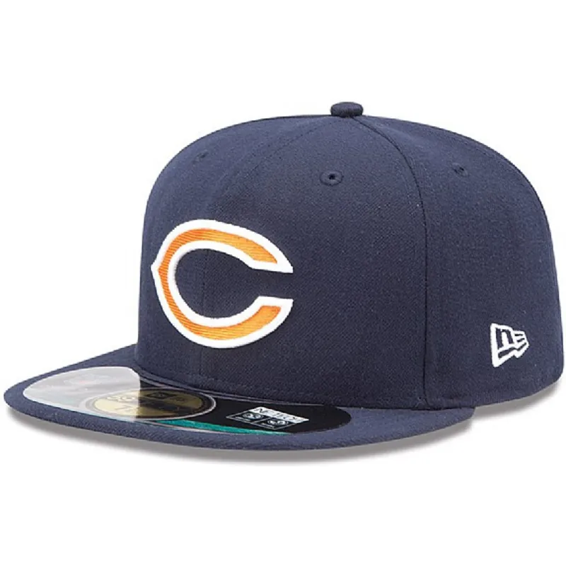 cepur-plakana-tumsi-zils-pieguloss-59fifty-on-field-no-chicago-bears-nfl-no-new-era