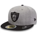 new-era-flat-brim-59fifty-reflective-heather-las-vegas-raiders-nfl-fitted-cap-grau-und-schwarz